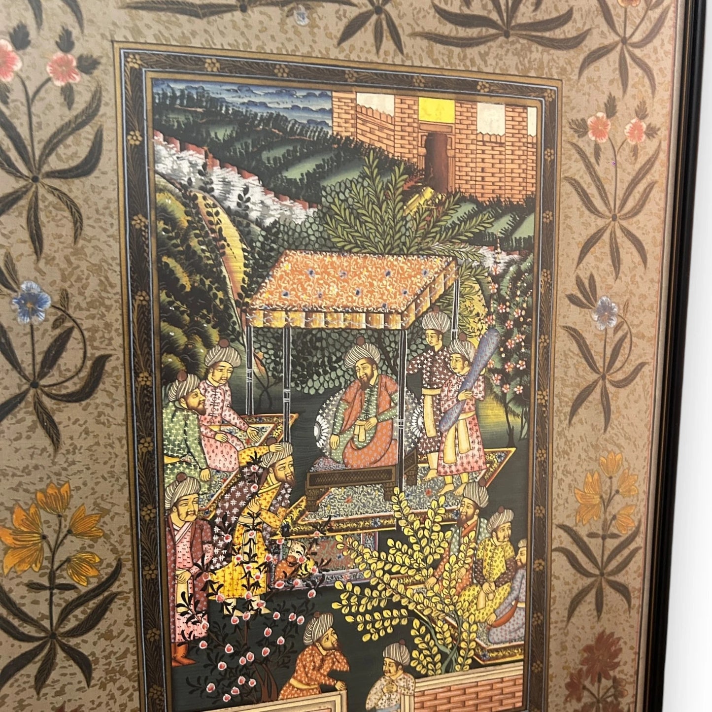 Vintage 1960s Persian Mughal Framed Painting
