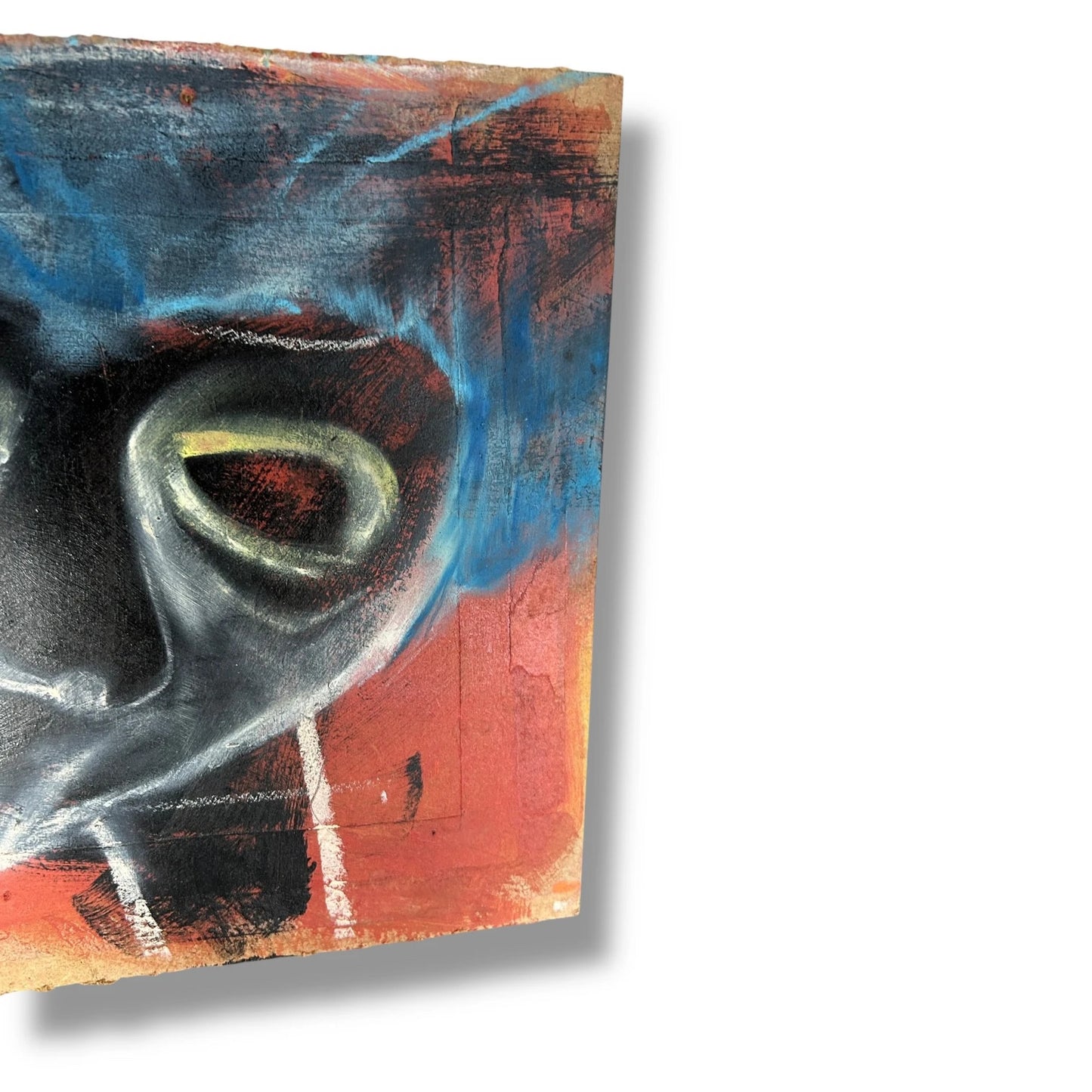 Neo-Expressionist Abstract Portrait Painting | Basquiat Style Vintage Art