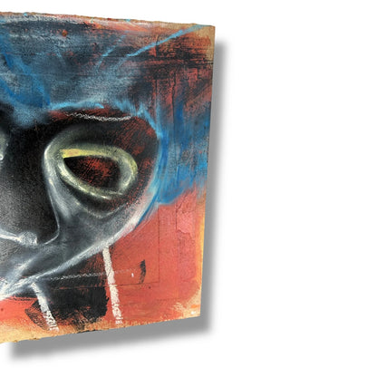 Neo-Expressionist Abstract Portrait Painting | Basquiat Style Vintage Art