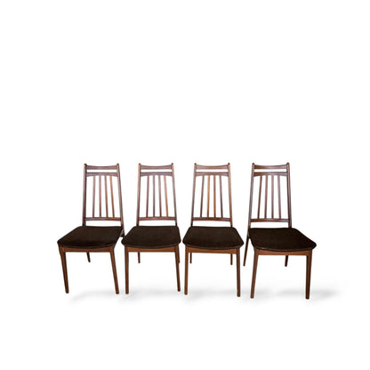 Set of 4 Elliott’s of Newbury High Back Teak Dining Chairs – Mid-Century