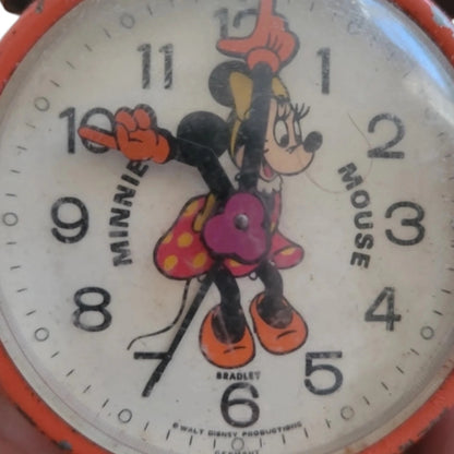 Vintage 1970s Minnie Mouse Bradley Made in Germany Alarm Clock