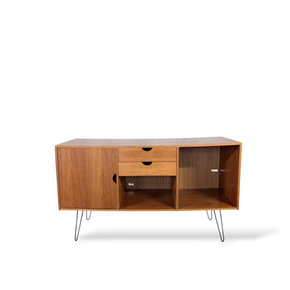 Swedish Mid-Century Teak Sideboard | 1960s Modern Credenza on Hairpin Legs