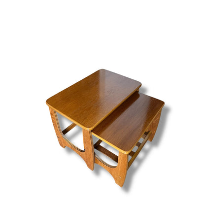 Mid Century Modern Set of Three Teak Wood Nesting Tables