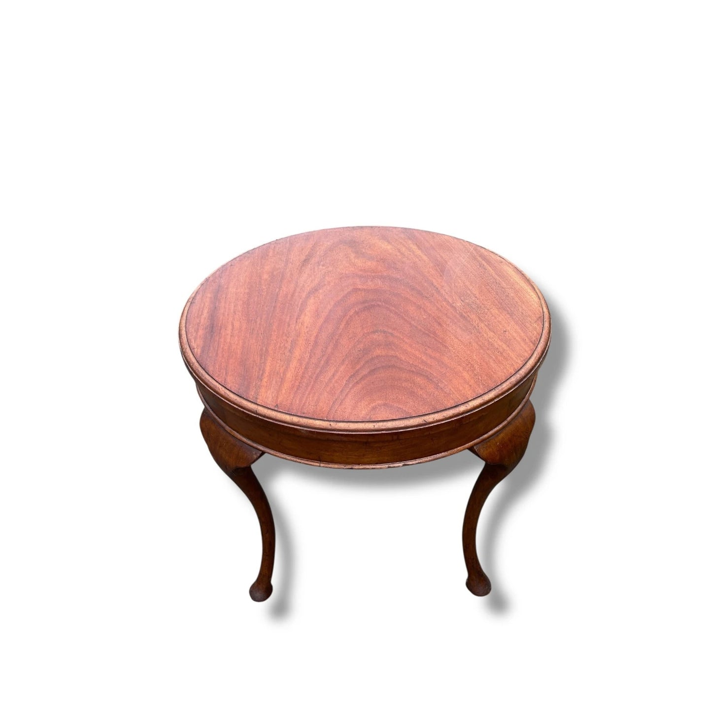 Mid Century Modern Teak Round Coffee Table – Sculptural Danish Style with Rich Wood Grain