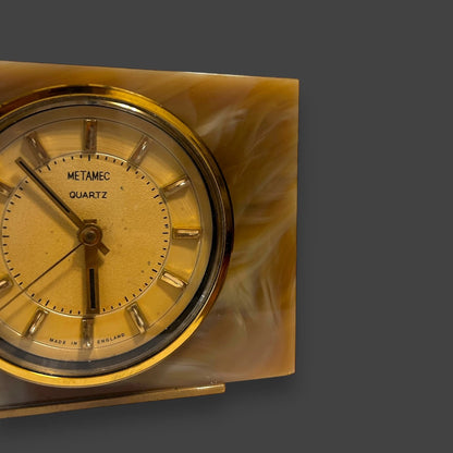 Mid Century Metamec Onyx Table Clock