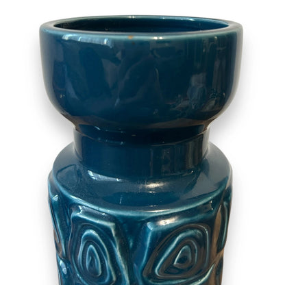 Mid Century Arthur Wood Blue Lava Vase