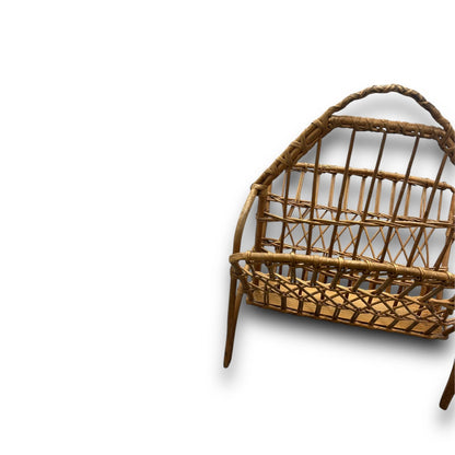 Mid Century Wicker Magazine Rack