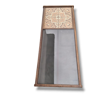 G Plan Coffee Table – Mid Century Teak Table with Smoked Glass Top & Patterned Tiles