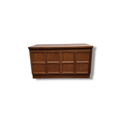 Vintage Drop-Front Cabinet – Mid-Century Modern Teak Wall Cabinet & Desk Unit