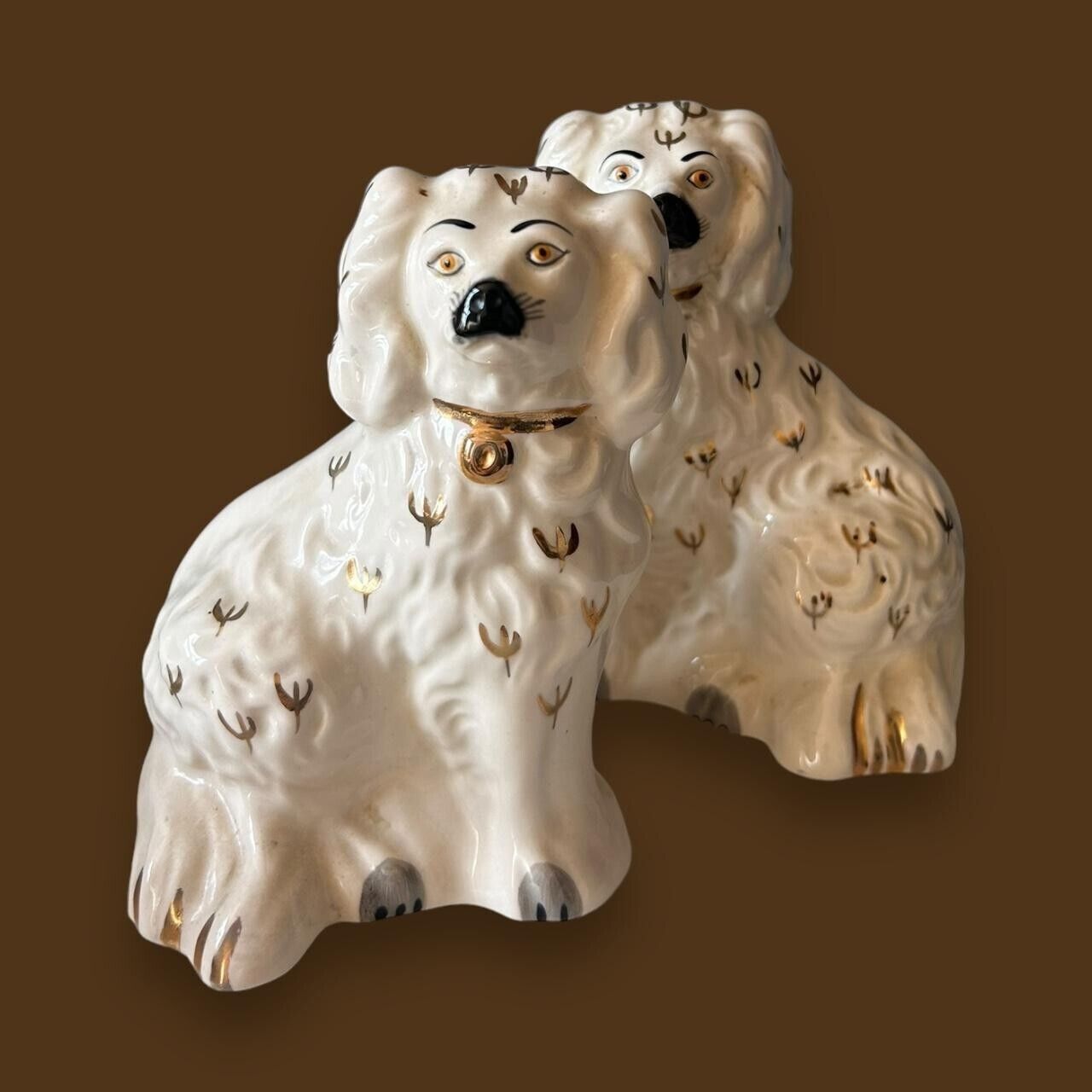 Mid Century Beswick Staffordshire Ceramic Spaniel Mantle Dogs