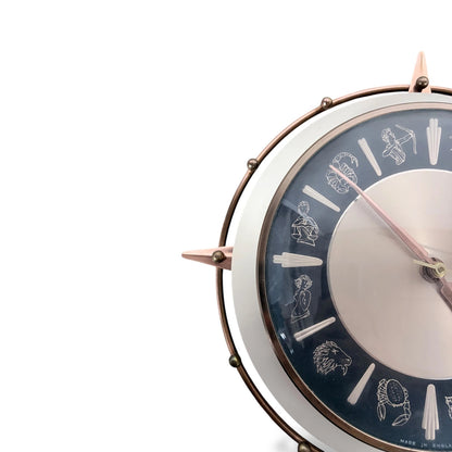 Mid-Century Metamec Zodiac Wall Clock – Copper Starburst Atomic Design