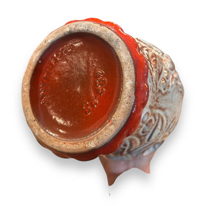 Mid century red west German lava vase