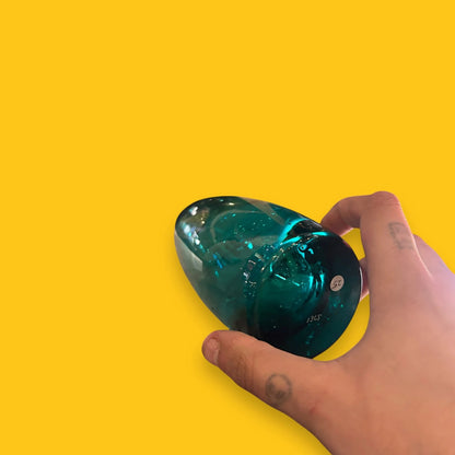 Mid Century Finnish Turquoise Glass Vase