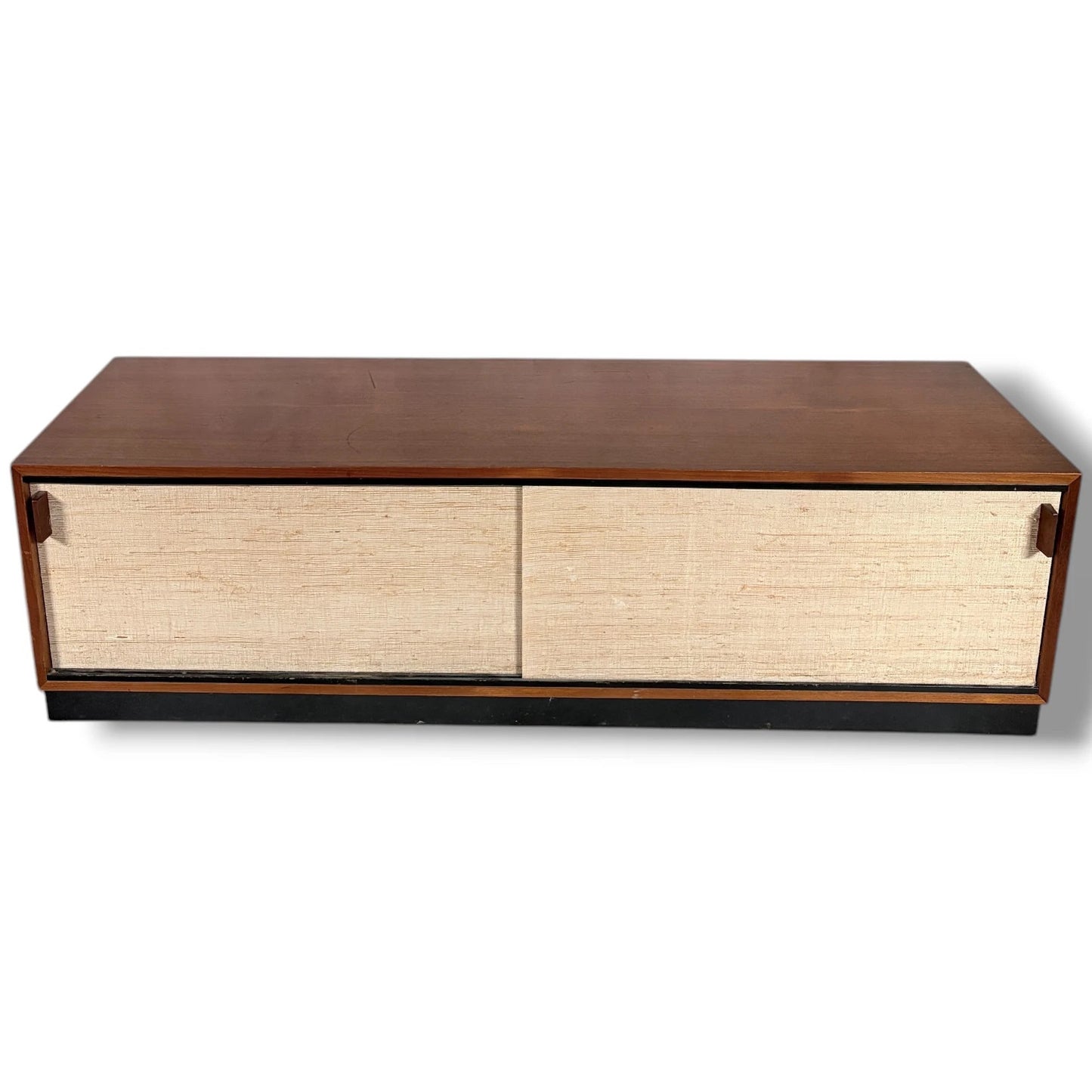 Florence Knoll Sideboard | Mid Century Teak Wood Cabinet With Seagrass Doors