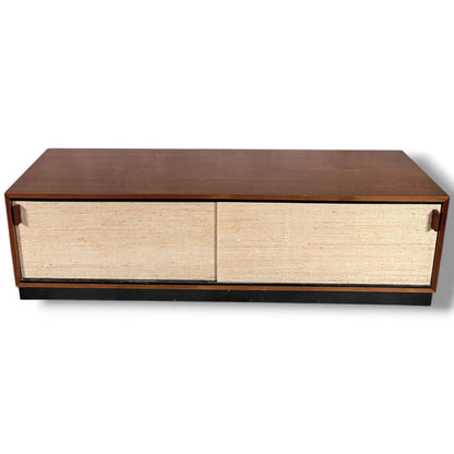 Florence Knoll Sideboard | Mid Century Teak Wood Cabinet With Seagrass Doors