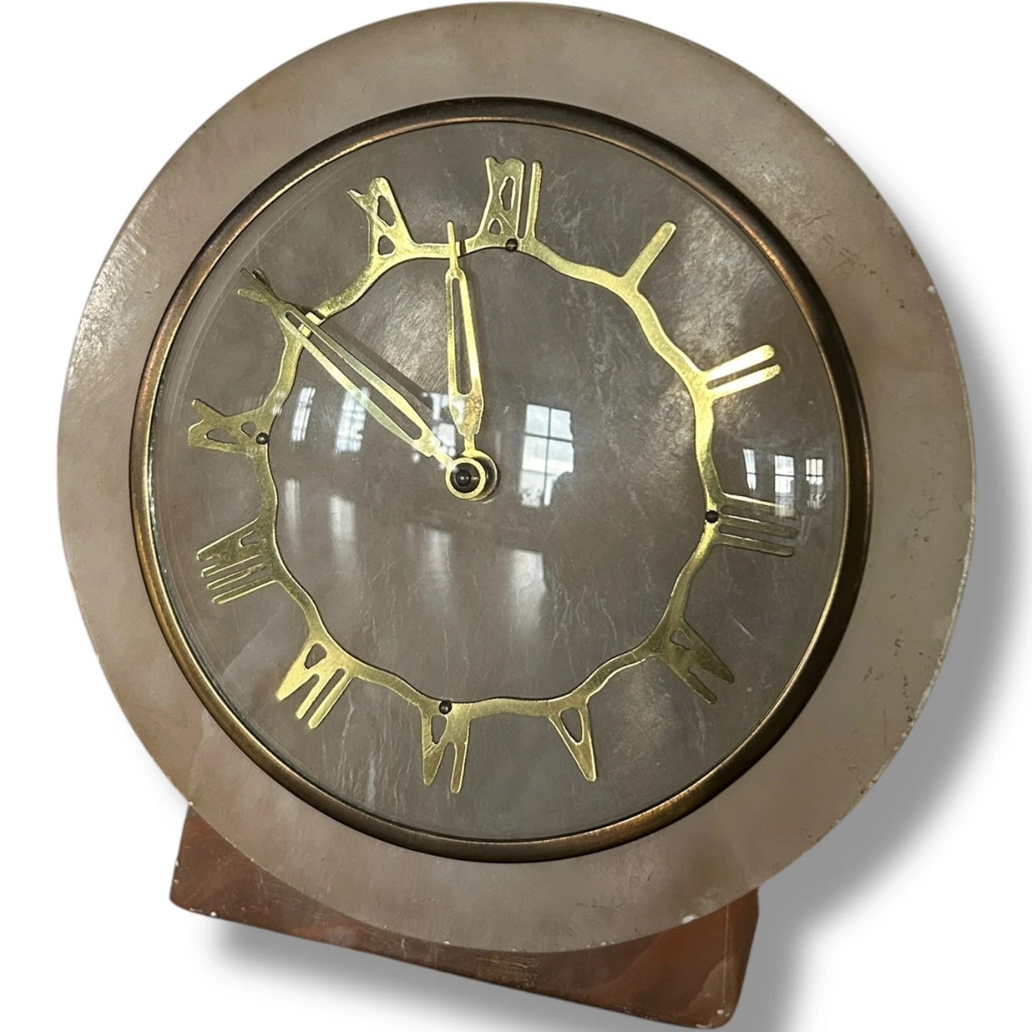 Vintage Metamec Clock | Mid-Century Marble Effect Mantel Clock