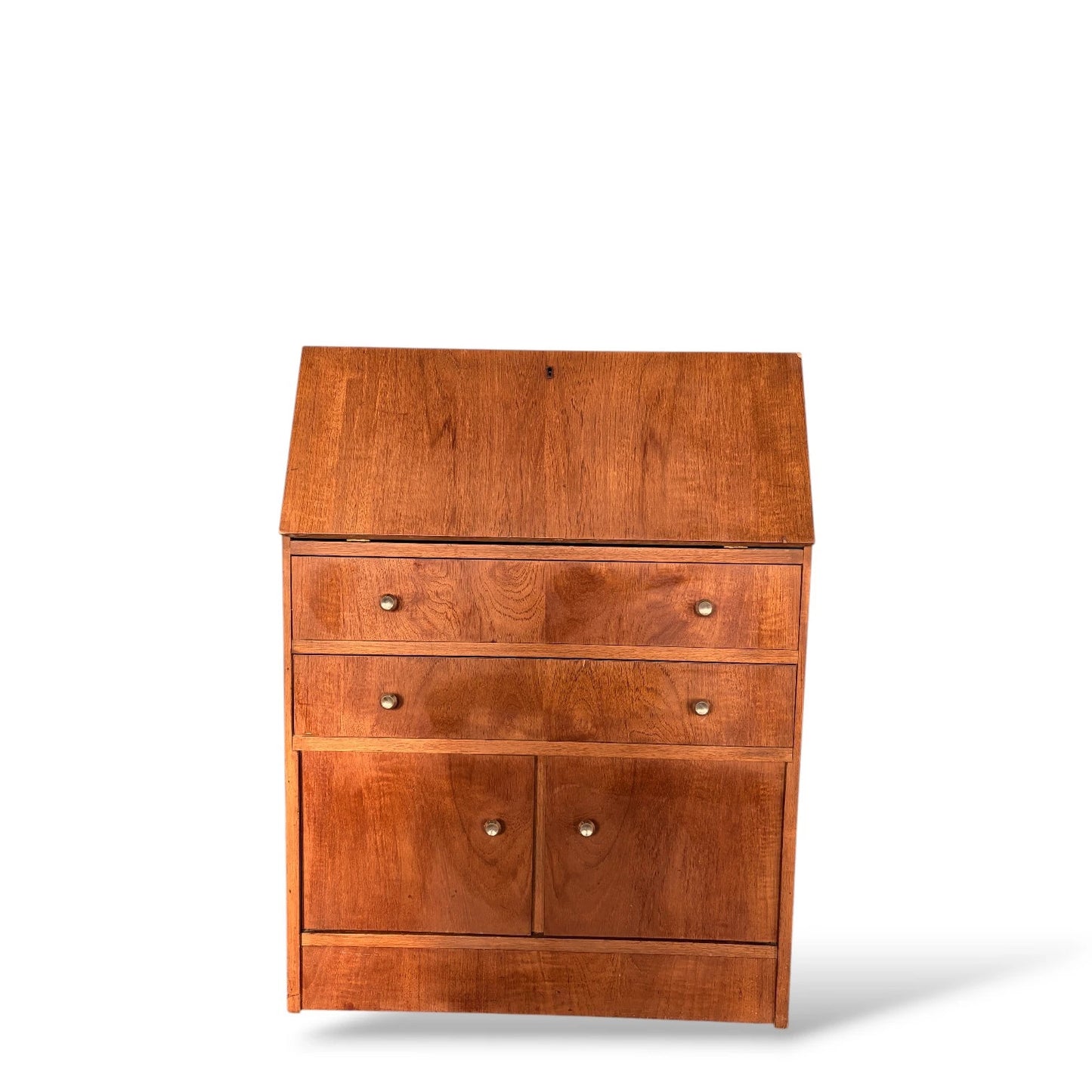 Vintage Mid-Century Oak Slimline Bureau – Compact Writing Desk