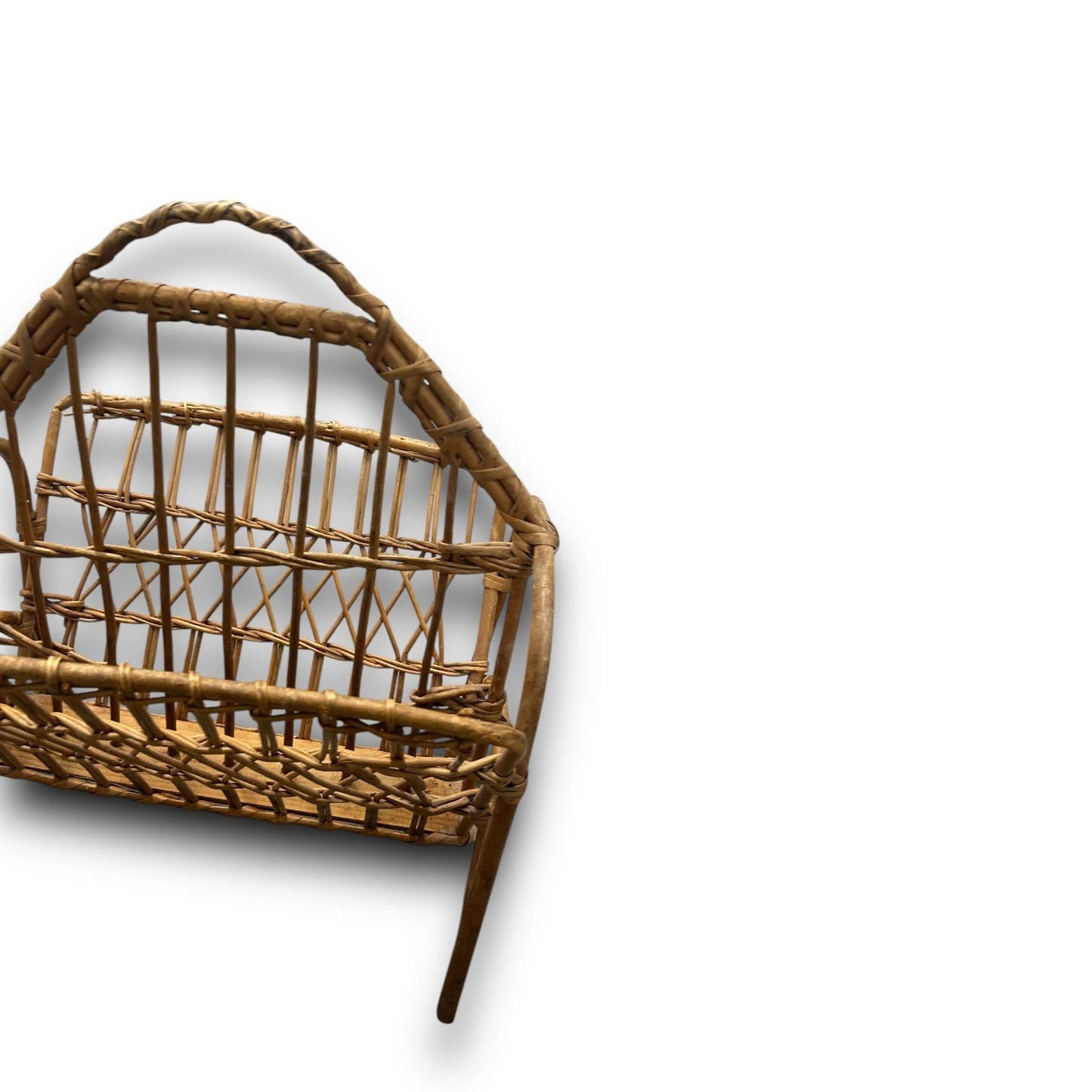 Mid Century Wicker Magazine Rack