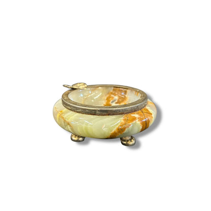 Mid Century Modern Onyx Marble Trinket Dish Ashtray