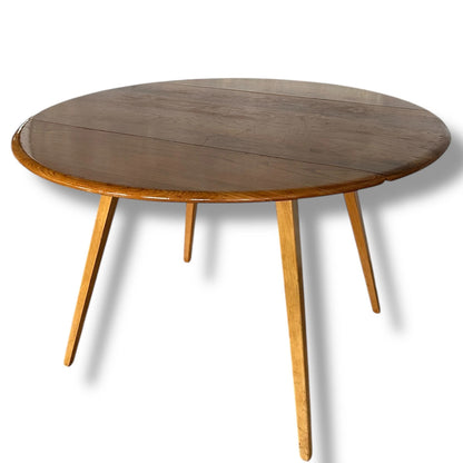 Mid Century Modern Ercol Elm Drop Leaf Extending Dining Table