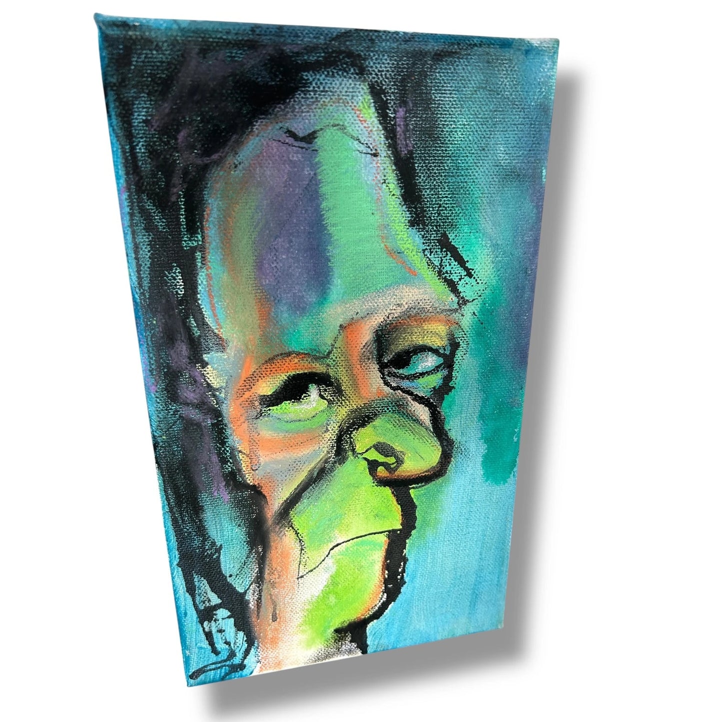 Neo-Expressionist Portrait Painting | Vintage Outsider Art on Canvas