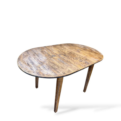 Rustic Distressed Extending Dining Table | Vintage Farmhouse Drop-Leaf Table