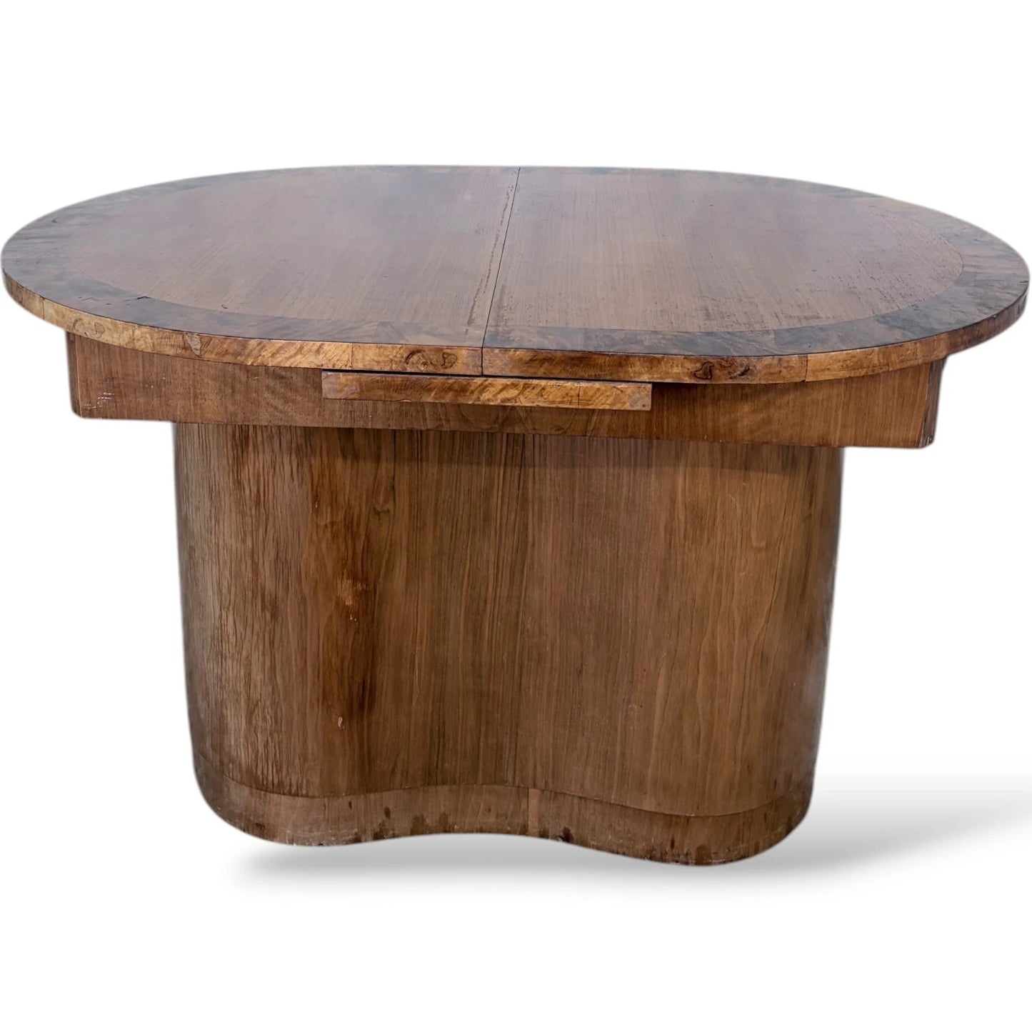 Art Deco Dining Table – Walnut Extending Table with Sculptural Pedestal Base