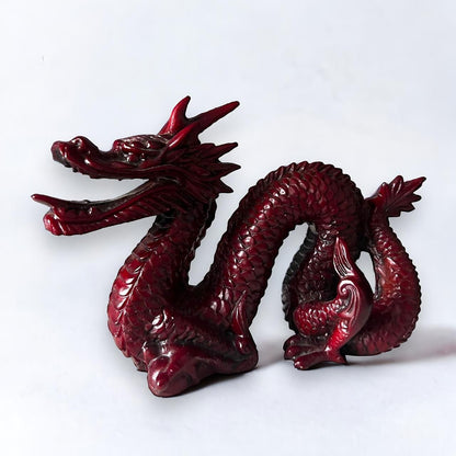 vintage 1970s Chinese red dragon sculpture