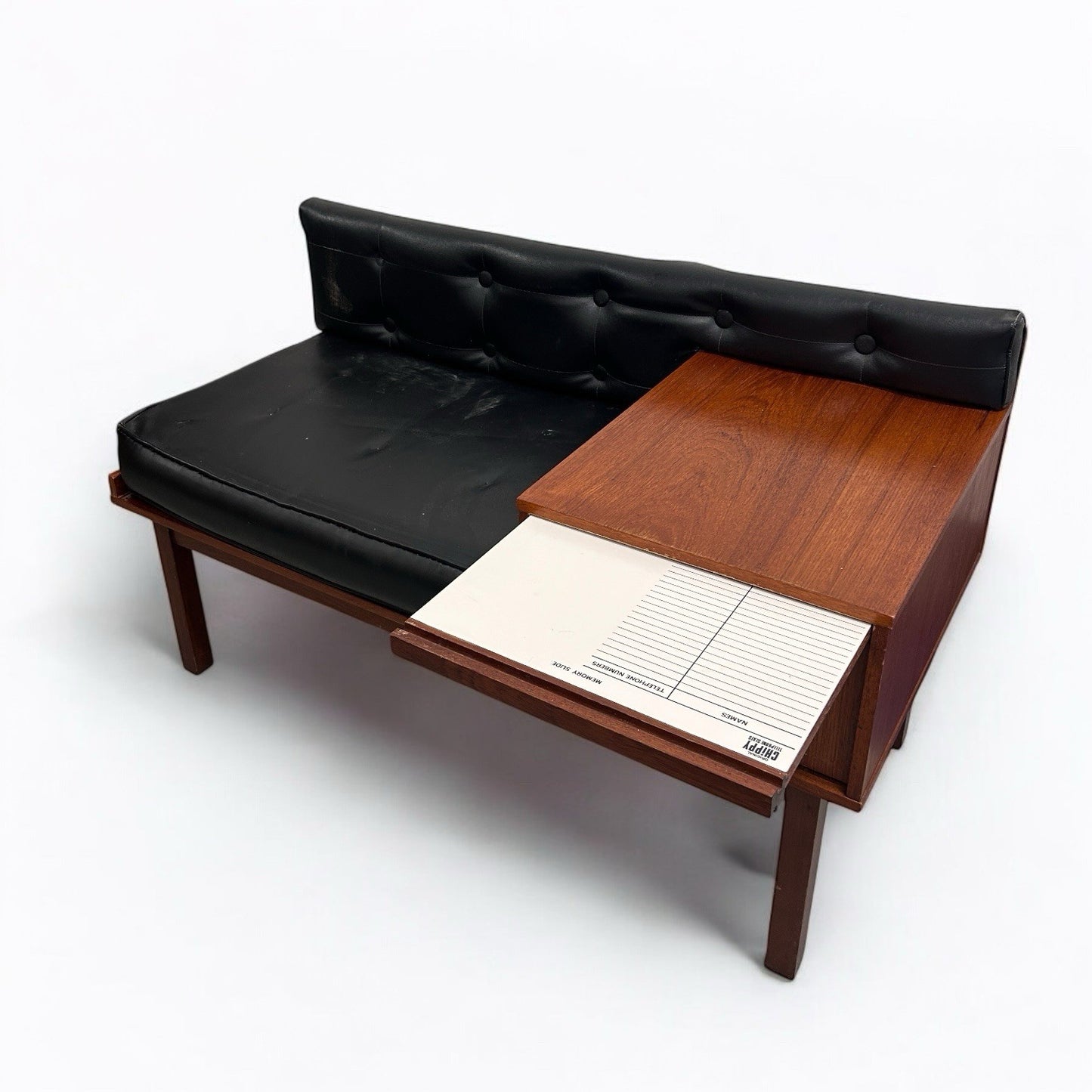 1960’s Vintage Teak Telephone Bench by Chippy Heath Mid Century