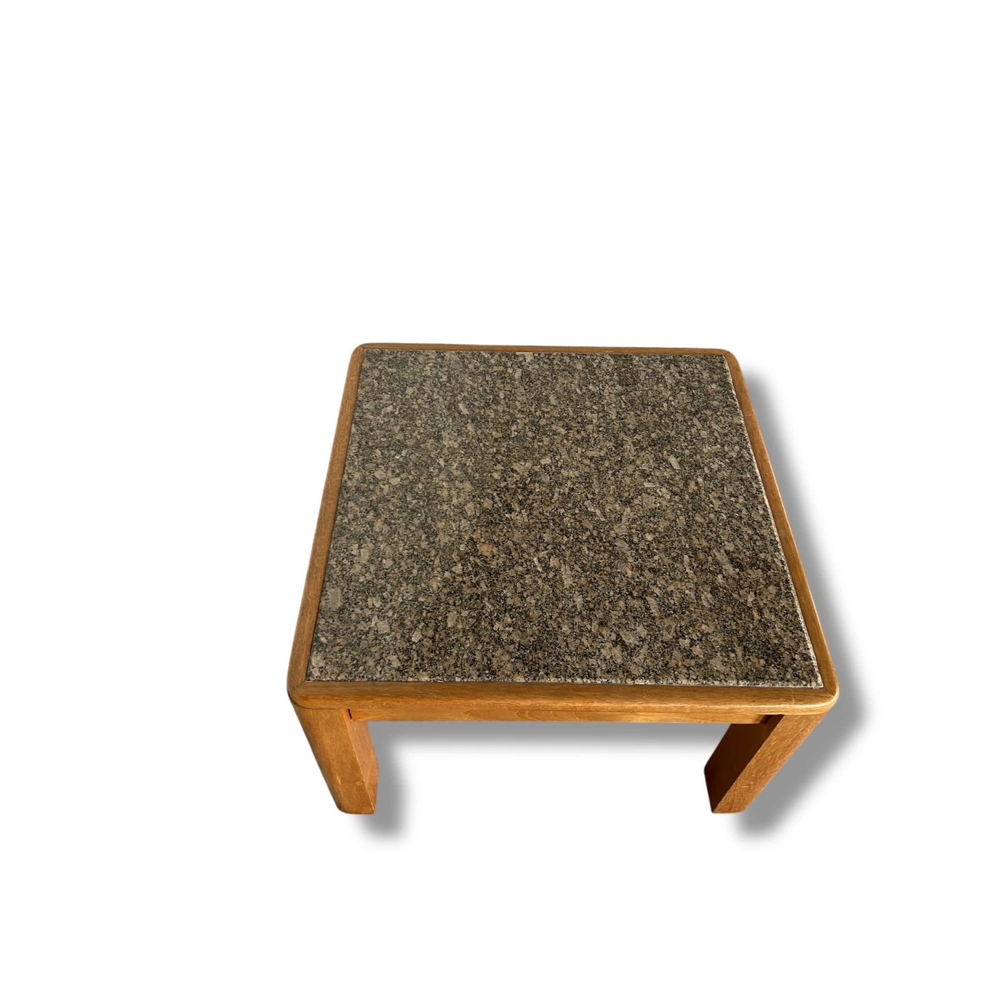 Mid Century Danish Teak & Granite Coffee Table | Brutalist Design