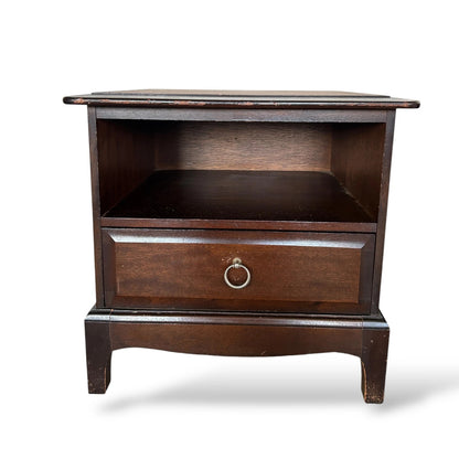 Pair of Vintage Stag Bedside Cabinets – Mid Century Nightstands with Drawer & Shelf