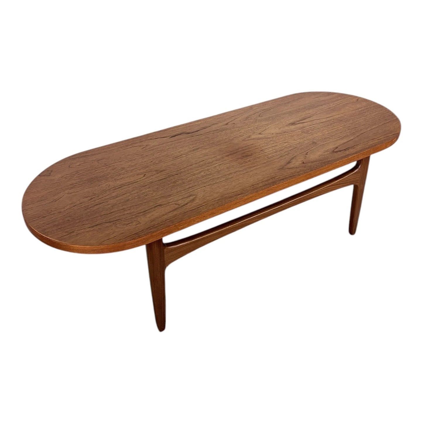 Vintage G Plan Coffee Table - Mid Century Oval Teak Table with Elegant Tapered Legs