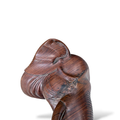 Vintage Hand-Carved Elephant Wall Sculpture – Ebonised Hardwood
