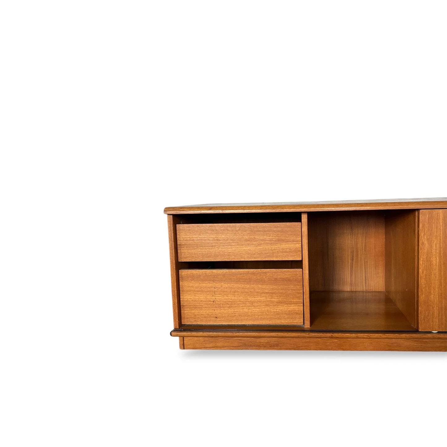 Mid Century German Teak & Glass Media Unit / TV Stand