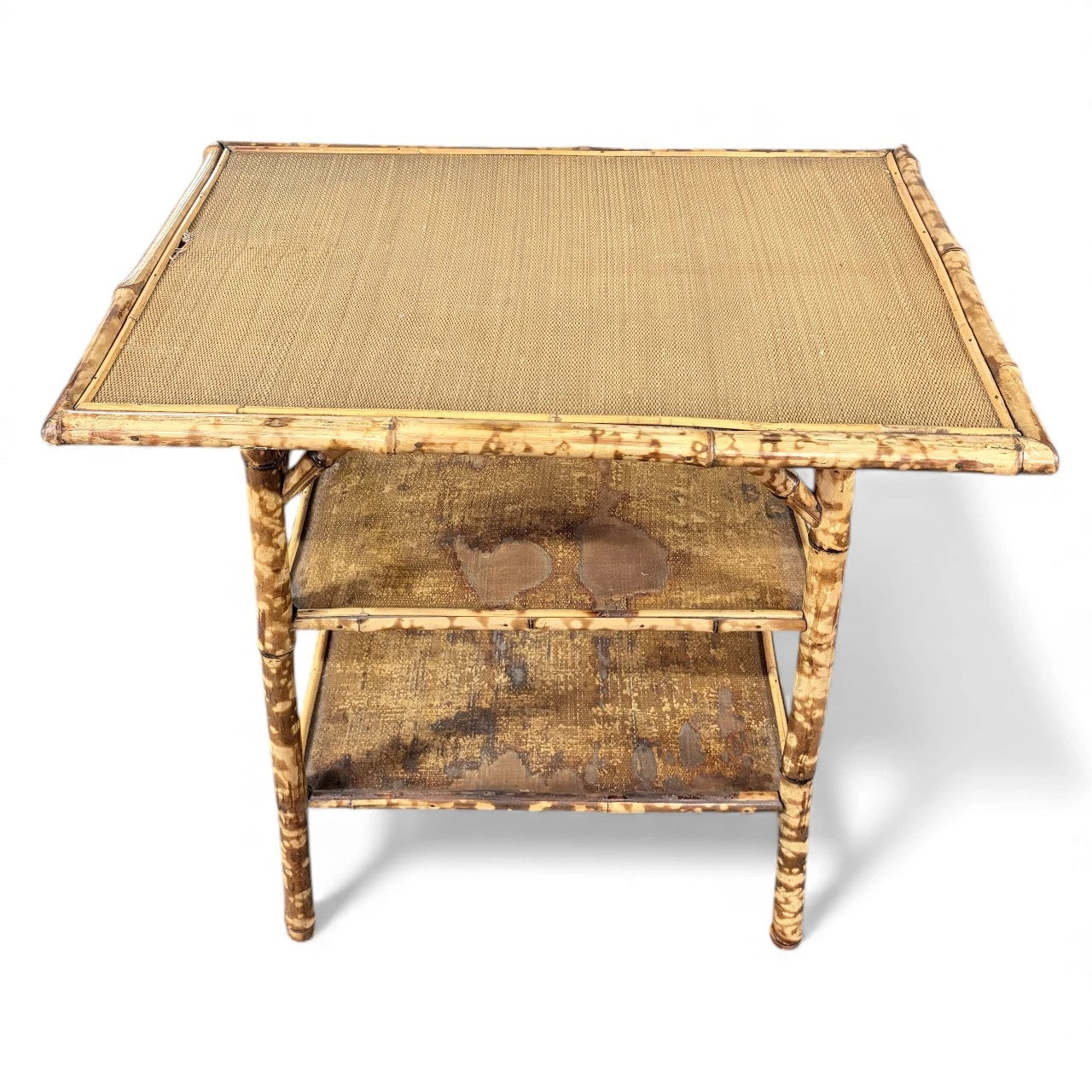 Antique Tiger Bamboo Side Table – Late Victorian Anglo-Japanese Table