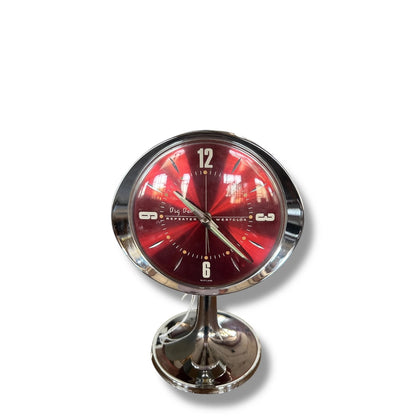 Mid Century Modern Space Age Red Big Ben Westclox Alarm Clock