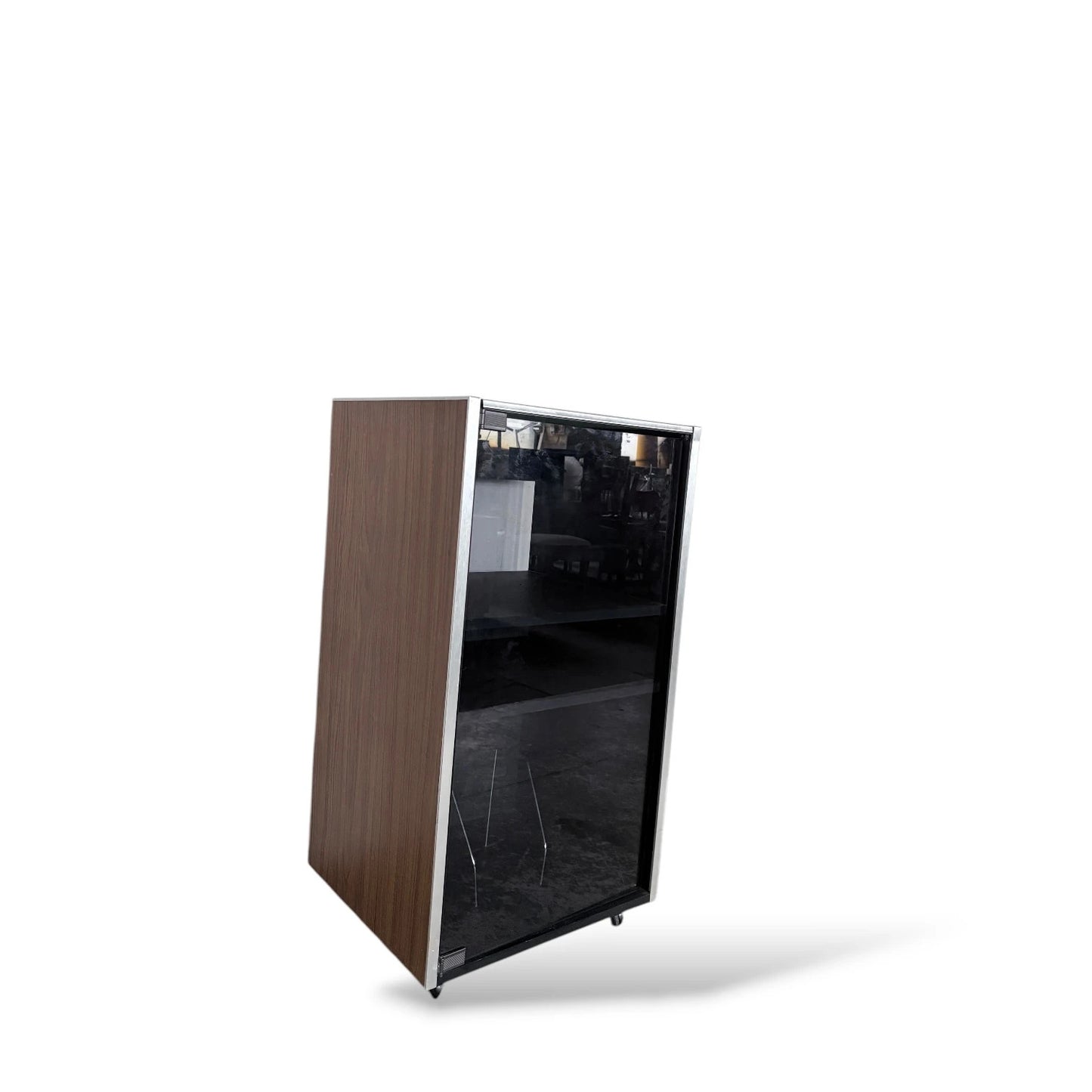 Mid-Century Hi-Fi Cabinet | Smoked Glass & Wood Media Unit | Retro Record Player Stand