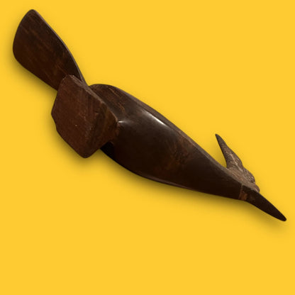 Mid Century Dark Wood Road Runner Sculpture