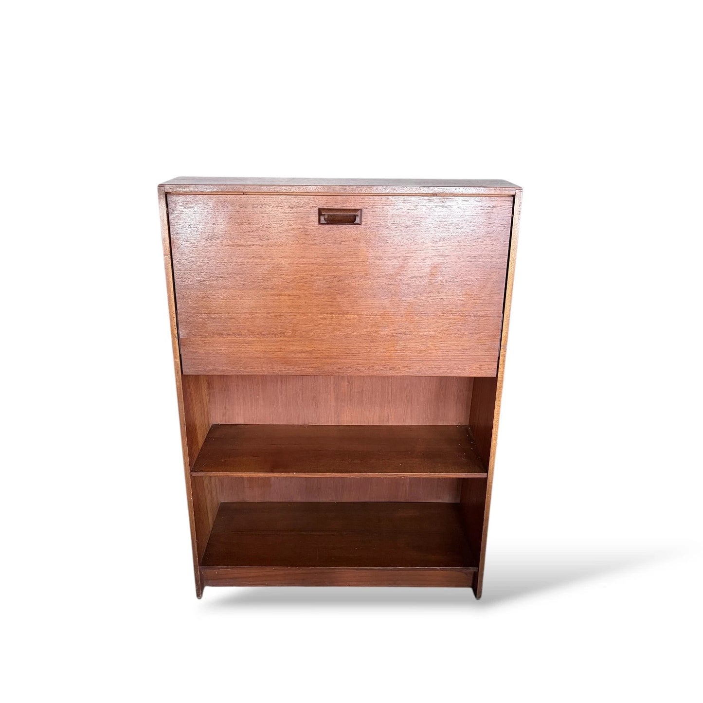 Mid-Century Slimline Teak Bureau Writing Desk – Compact