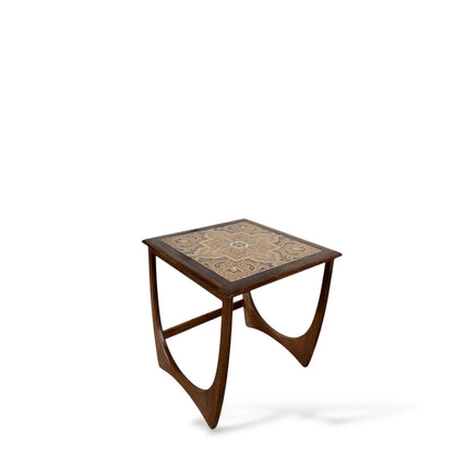 G Plan Fresco Nest of Tables – Mid-Century Teak Side Tables with Tile Inlay