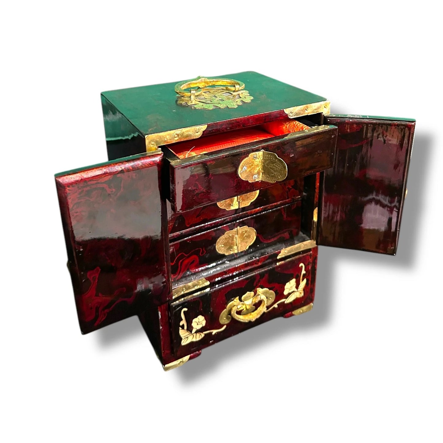 Miniature 20th Century Chinese Lacquer Cabinet