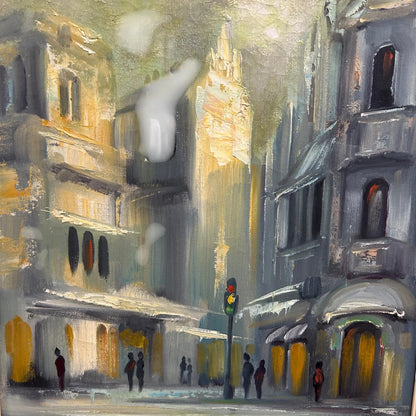Mid Century Parisian Oil Painting