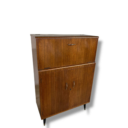 Mid Century Modern Walnut Drinks Cocktail Cabinet