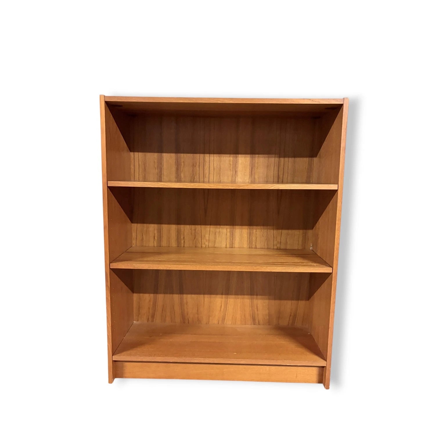Mid Century Bookcase - Vintage Teak Wood Storage Unit | Compact Three Shelf Design — view 4