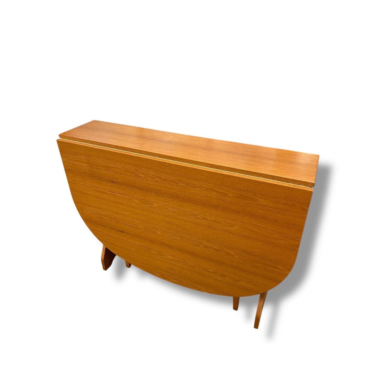 Mid Century Modern Teak Gateleg Ovular Extendable Drop Leaf Dining Table