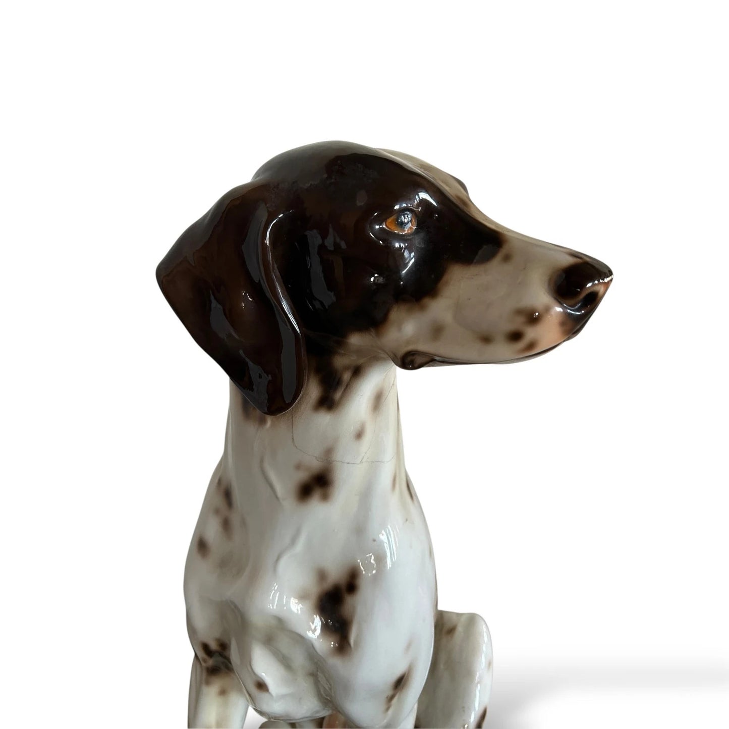 Mid Century Large Italian Pointer Dog Statue – Vintage Ceramic Hunting Dog Figurine