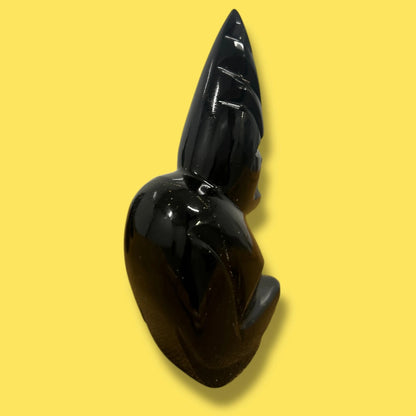 Vintage 1960s Aztec Obsidian Statue