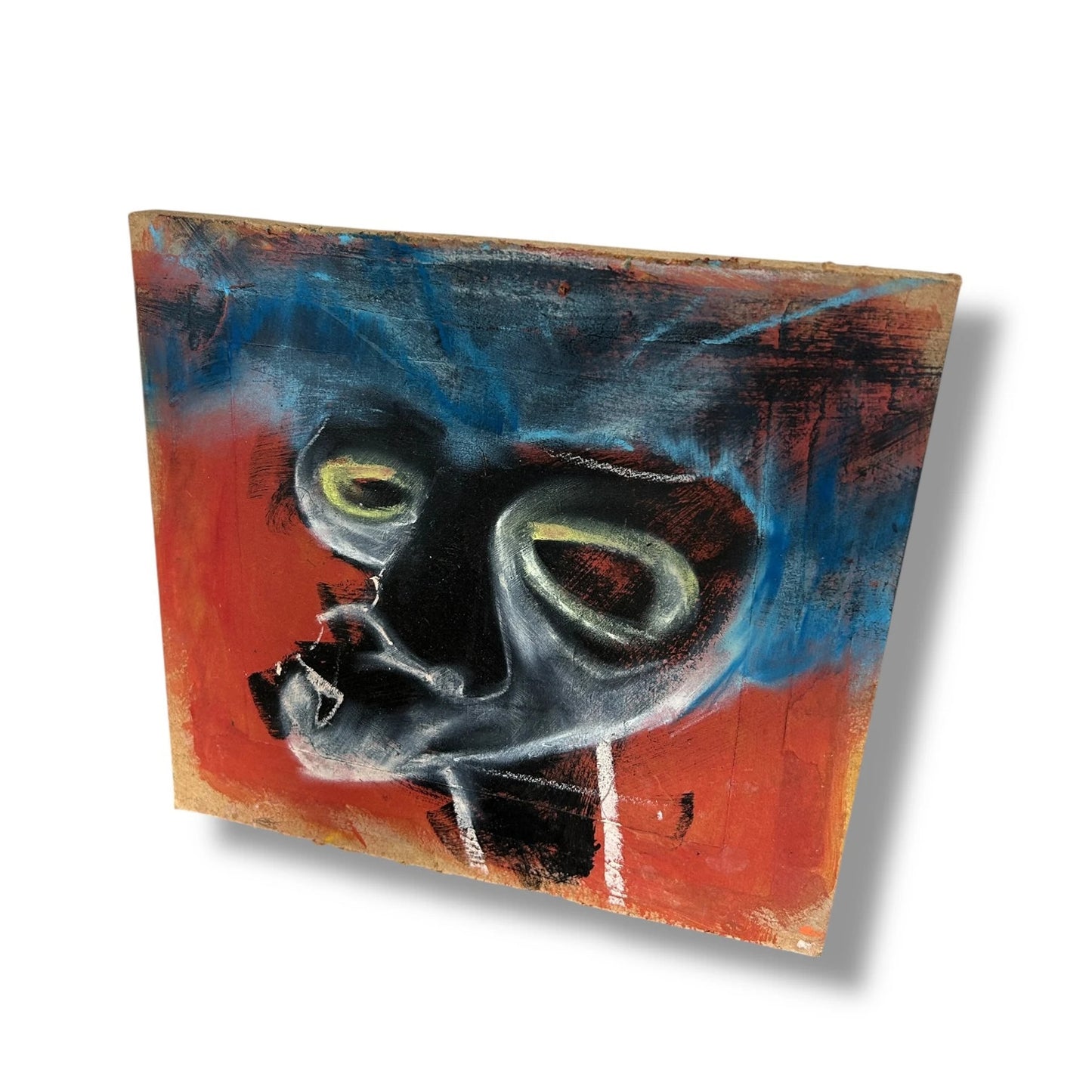 Neo-Expressionist Abstract Portrait Painting | Basquiat Style Vintage Art