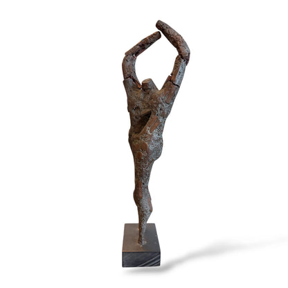 Abstract Oxidised Copper Sculpture – Mid-Century Modern Brutalist Figure