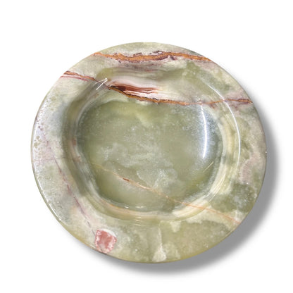 Mid Century Modern Round Onyx Marble Ashtray